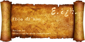 Eble Ákos névjegykártya